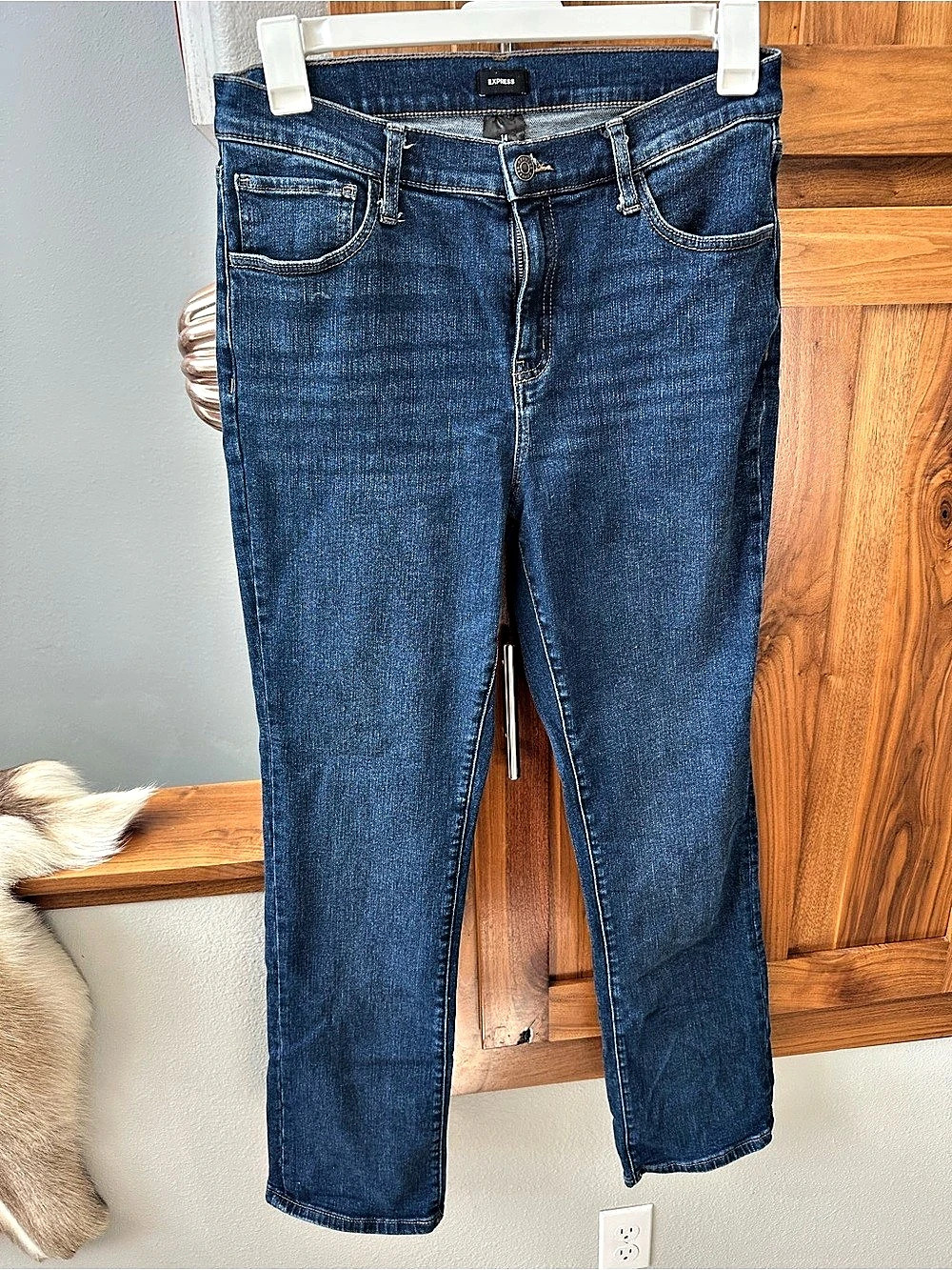 Express Women's Skinny Jeans Blue Size 14